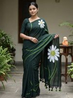 Bengal Kadhi Cotton Sarees With Flower Printed