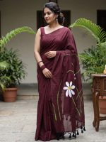 Bengal Kadhi Cotton Sarees With Flower Printed - Image 3