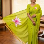 Bengal Kadhi Cotton Sarees With Lotus Printed