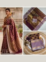 Kattan Silk Checked Saree