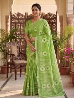 Sunflower Linen Saree - Image 7