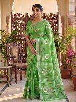 Sunflower Linen Saree - Image 4