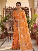 Sunflower Linen Saree - Image 5