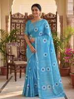 Sunflower Linen Saree - Image 6