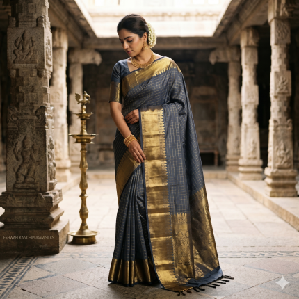 Banarasi silk checked