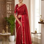 Premium Viscose Georgette Checked Saree