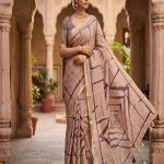 Rekha  Desert Sand Linen Saree