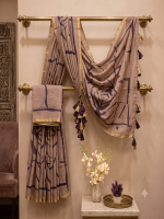 Rekha  Desert Sand Linen Saree - Image 3