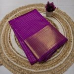 Banarasi silk checked saree - Image 3