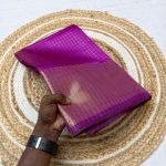 Banarasi silk checked saree - Image 4