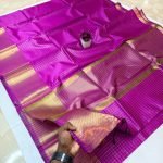 Banarasi silk checked saree - Image 5
